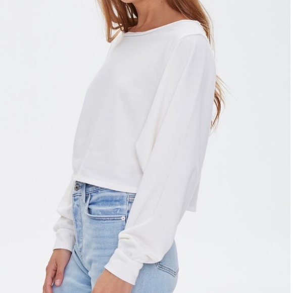 NWT❗️ Forever 21 | White French Terry Pullover - Picture 2 of 7